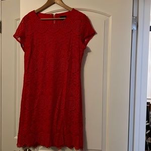 Red lace dress